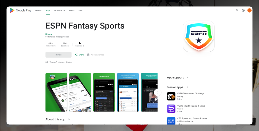 ESPN Fantasy App 
