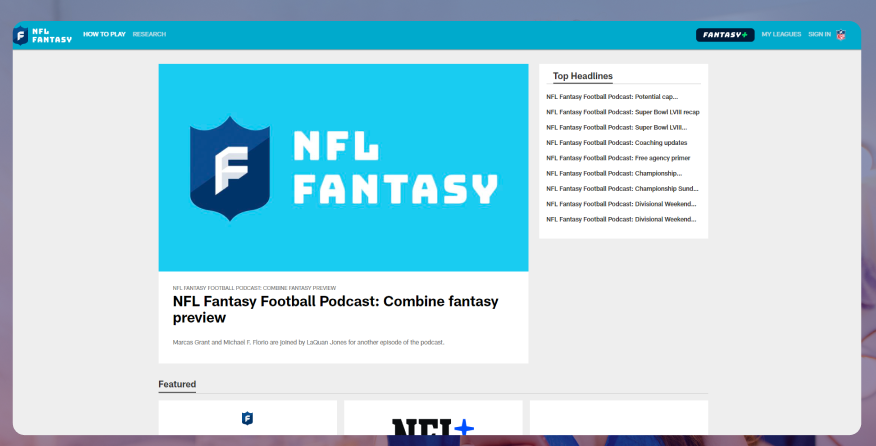 NFL Fantasy Football App