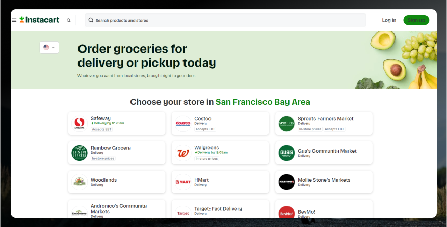Instacart meal delivery application 