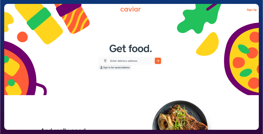 Caviar food delivery app 