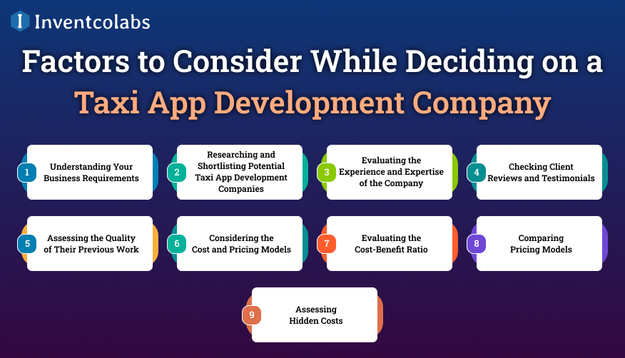 Factors to Consider While Deciding on a Taxi App Development Company