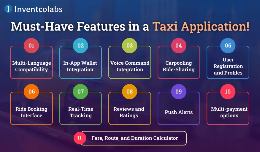 features of taxi app development 